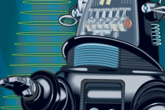 Robby the Robot Shares Holiday Cheer with you.